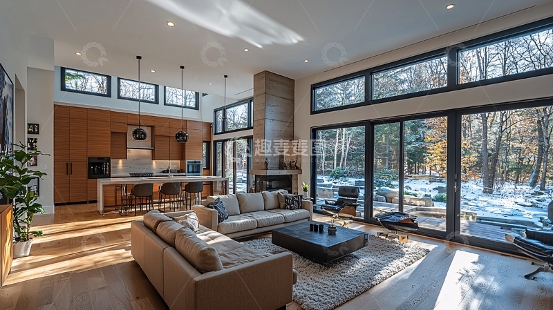 高清大图下载【趣麦麦图】现代简约开放式客厅