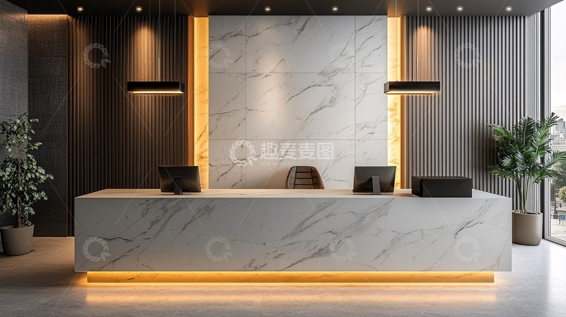 高清大图下载【趣麦麦图】现代风格大理石前台