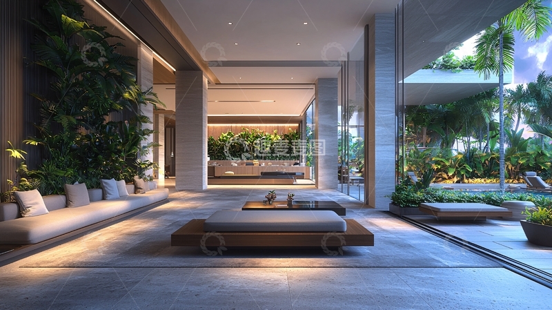 高清大图下载【趣麦麦图】现代简约酒店大堂