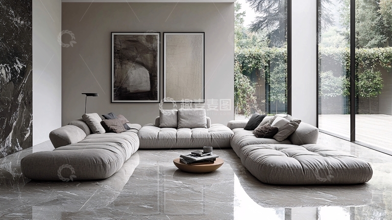 高清大图下载【趣麦麦图】现代极简风格客厅沙发