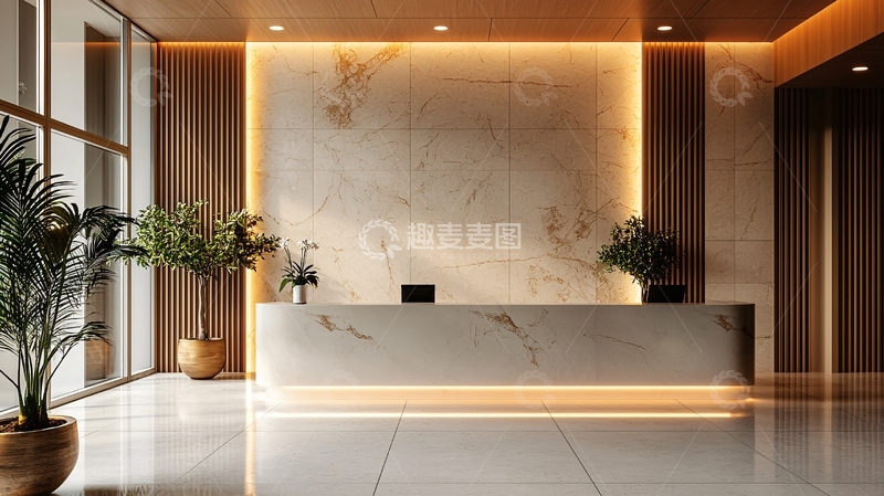 高清大图下载【趣麦麦图】现代酒店大堂接待台
