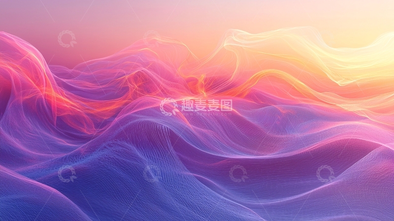 高清大图下载【趣麦麦图】梦幻般色彩流动的丝绸