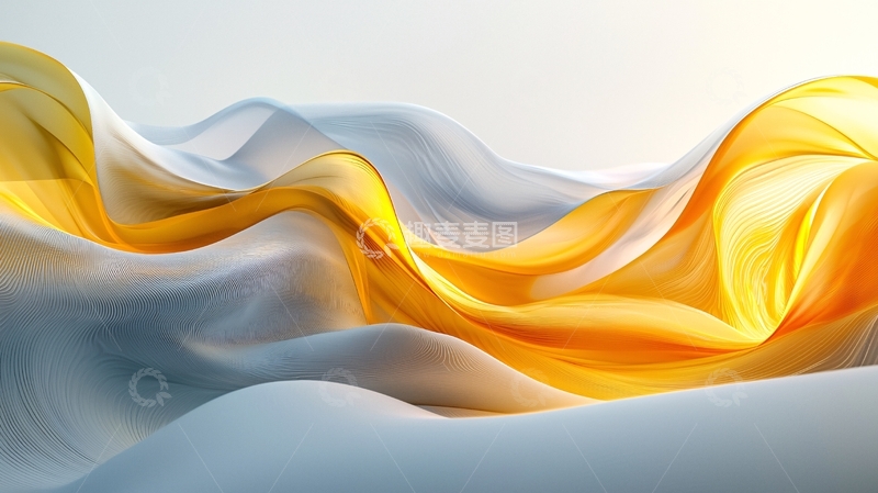 高清大图下载【趣麦麦图】流动的金色和银色丝绸
