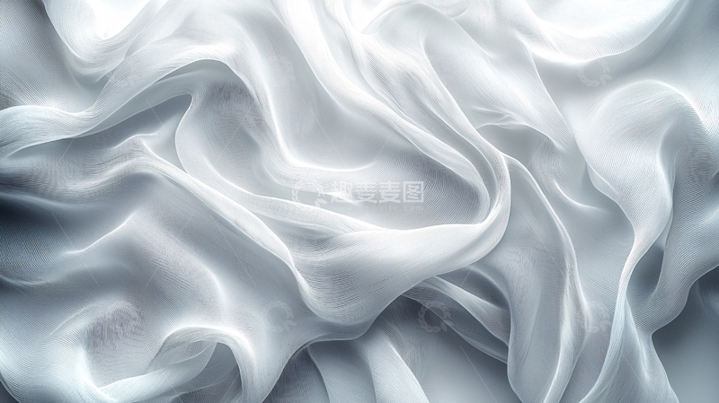 高清大图下载【趣麦麦图】轻柔飘逸的白色丝绸质感