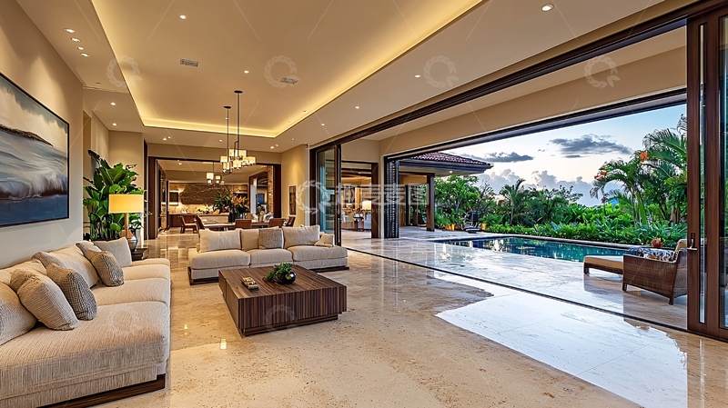 高清大图下载【趣麦麦图】现代简约别墅客厅