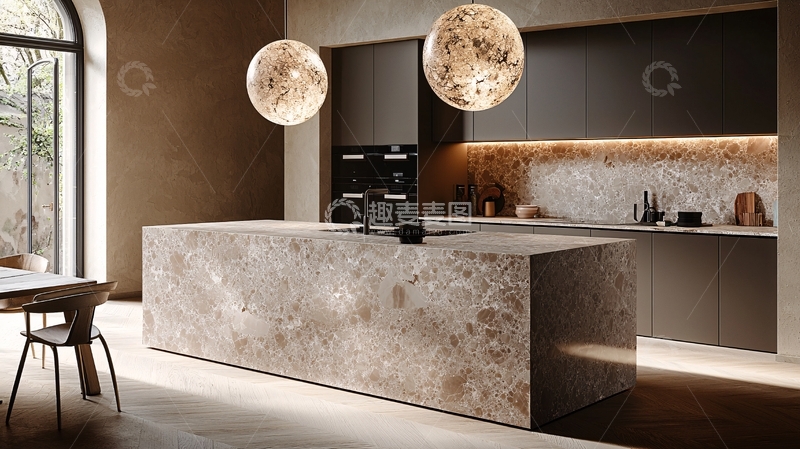 高清大图下载【趣麦麦图】现代轻奢风格厨房