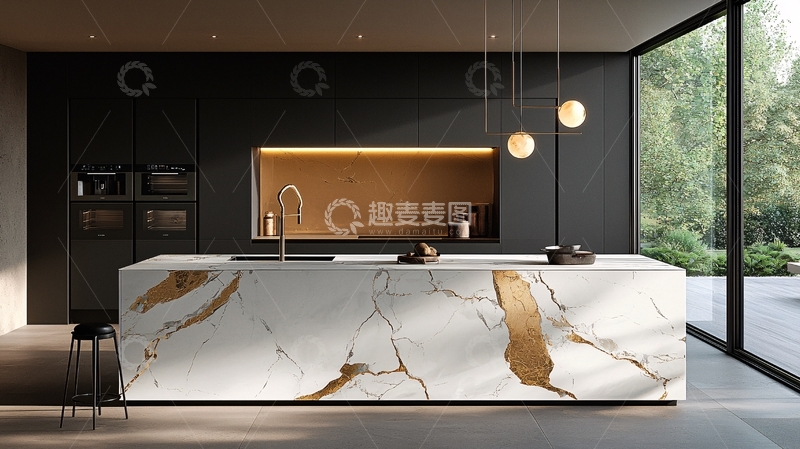 高清大图下载【趣麦麦图】现代极简轻奢厨房
