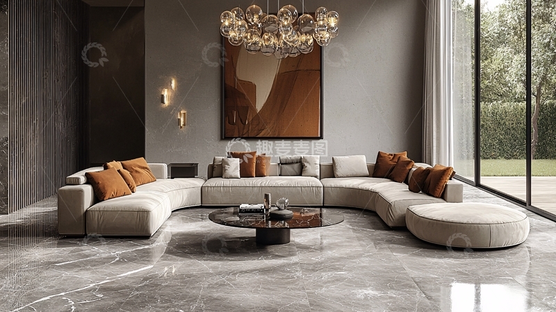 高清大图下载【趣麦麦图】现代极简风客厅