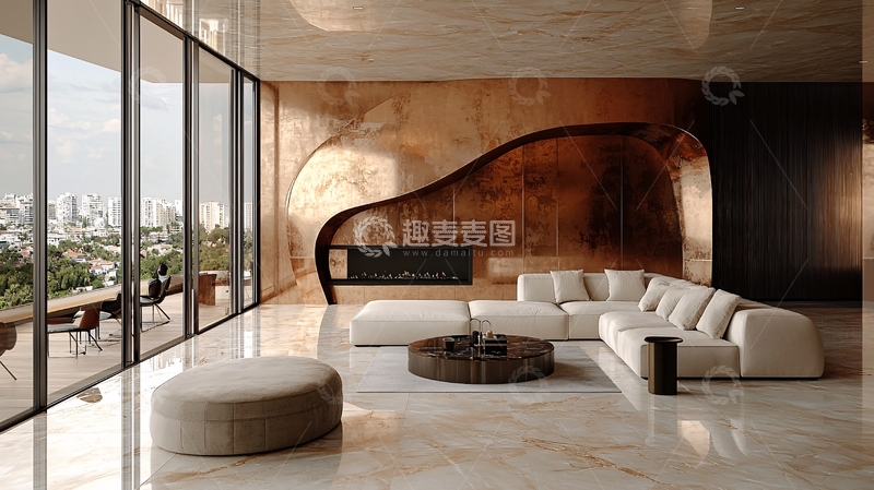 高清大图下载【趣麦麦图】现代极简客厅设计