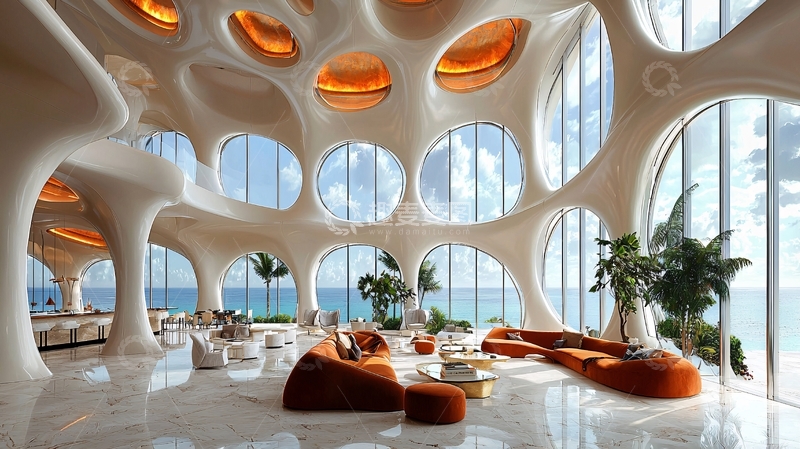 高清大图下载【趣麦麦图】海景豪宅客厅