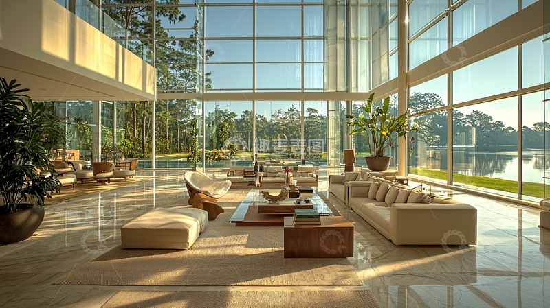 高清大图下载【趣麦麦图】现代简约大宅客厅