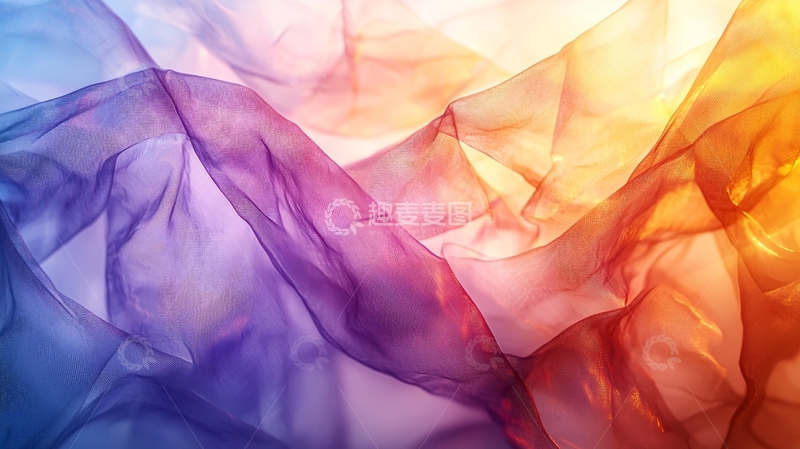 高清大图下载【趣麦麦图】彩色透明薄纱