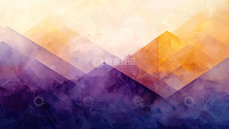 高清大图下载【趣麦麦图】抽象水彩山脉