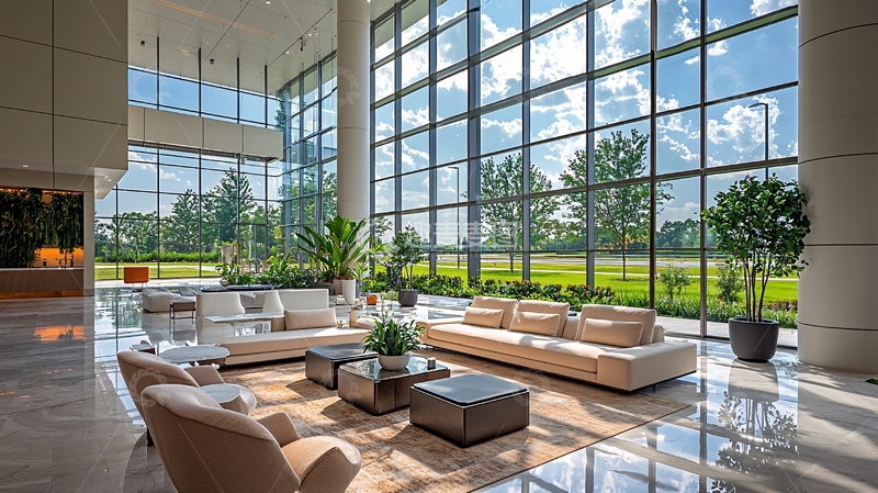 高清大图下载【趣麦麦图】现代化大楼宽敞明亮大厅