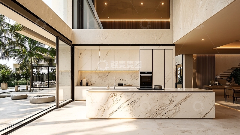 高清大图下载【趣麦麦图】现代简约别墅厨房