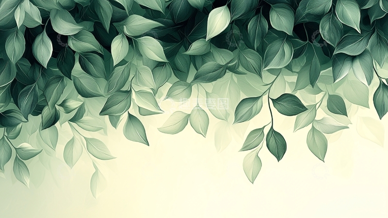 高清大图下载【趣麦麦图】墨绿色叶子背景图
