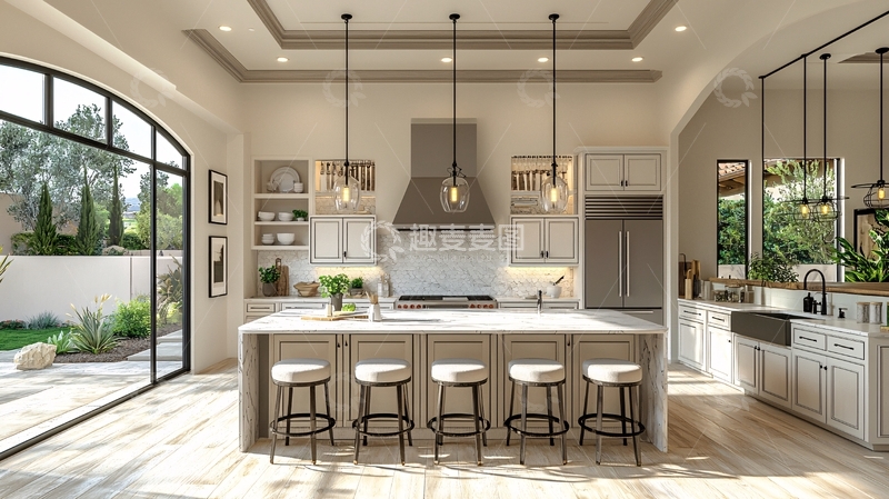 高清大图下载【趣麦麦图】现代简约开放式厨房