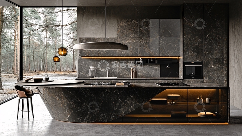 高清大图下载【趣麦麦图】现代极简风格厨房