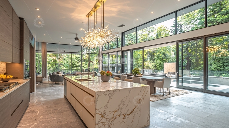 高清大图下载【趣麦麦图】现代极简开放式厨房