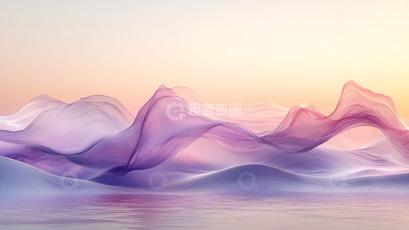 高清大图下载【趣麦麦图】梦幻紫色丝绸山峦