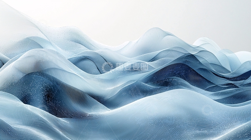 高清大图下载【趣麦麦图】抽象蓝色波浪