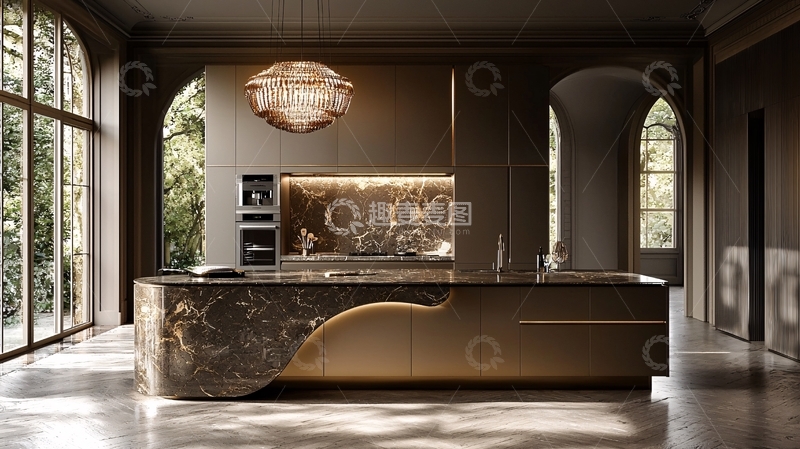 高清大图下载【趣麦麦图】现代轻奢厨房设计