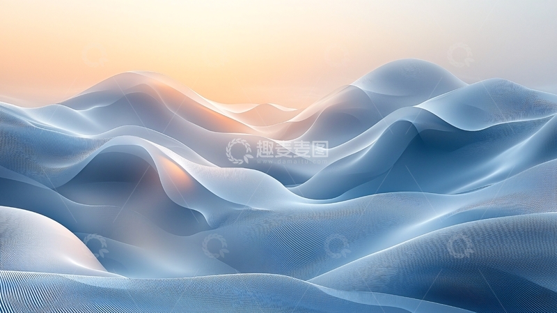 高清大图下载【趣麦麦图】抽象蓝色山峦