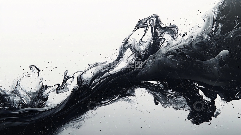 高清大图下载【趣麦麦图】黑白水墨泼墨艺术