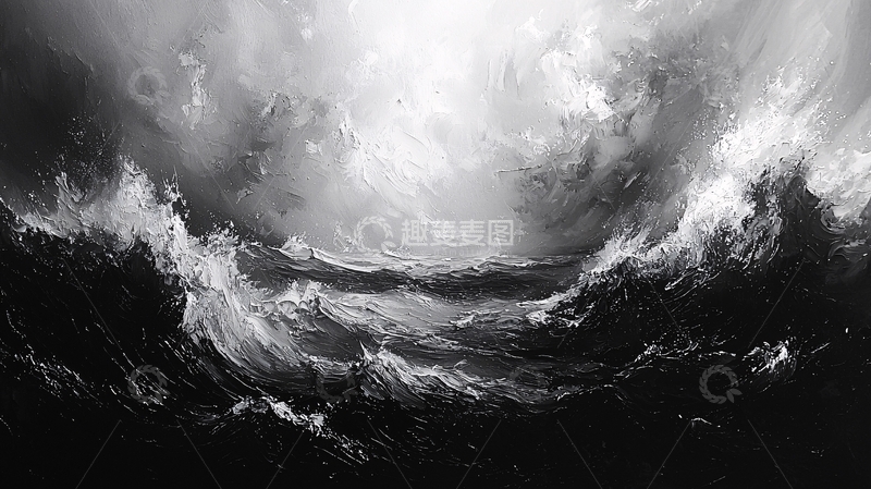 高清大图下载【趣麦麦图】暴风雨中的海浪
