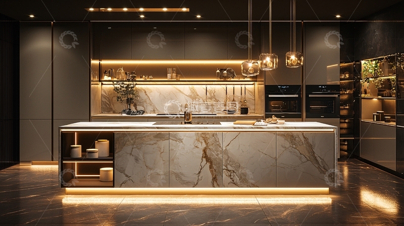 高清大图下载【趣麦麦图】豪华现代厨房