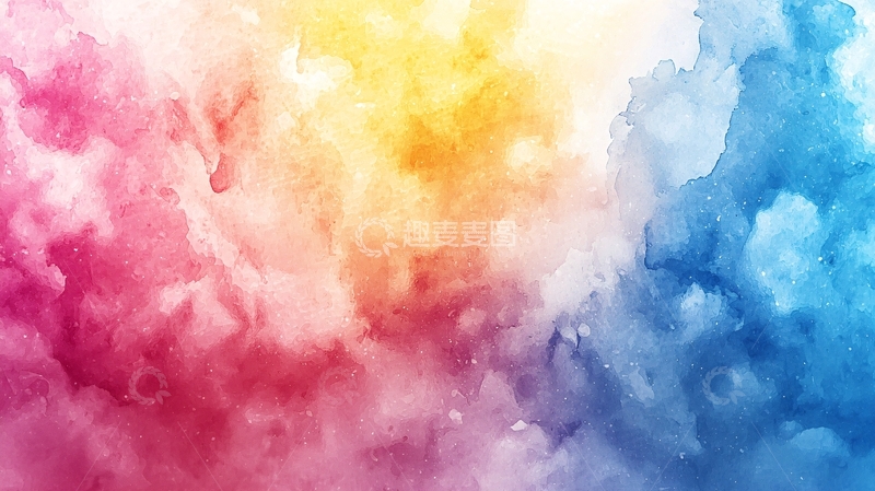 高清大图下载【趣麦麦图】彩色水彩背景