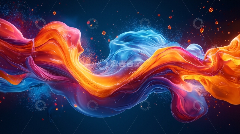 高清大图下载【趣麦麦图】流动的色彩光影