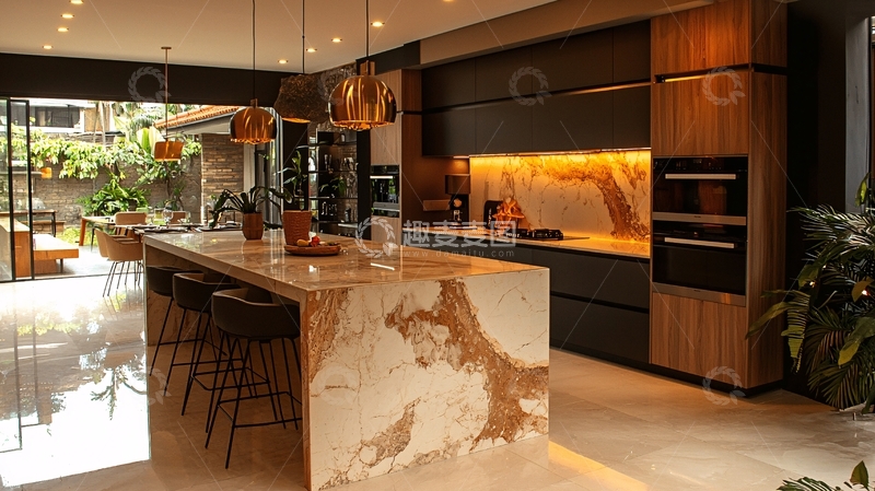 高清大图下载【趣麦麦图】现代简约开放式厨房