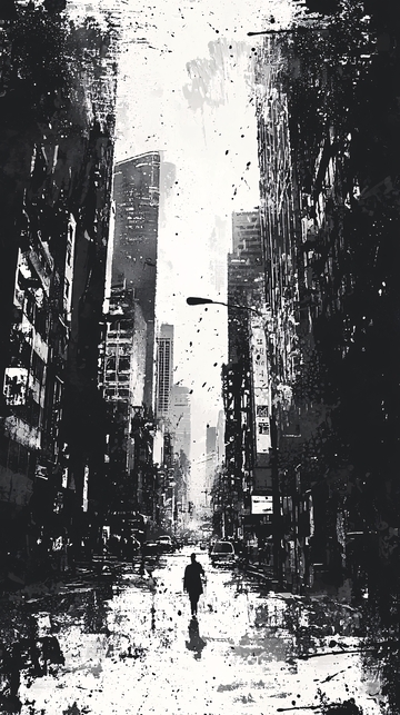 黑白城市街景