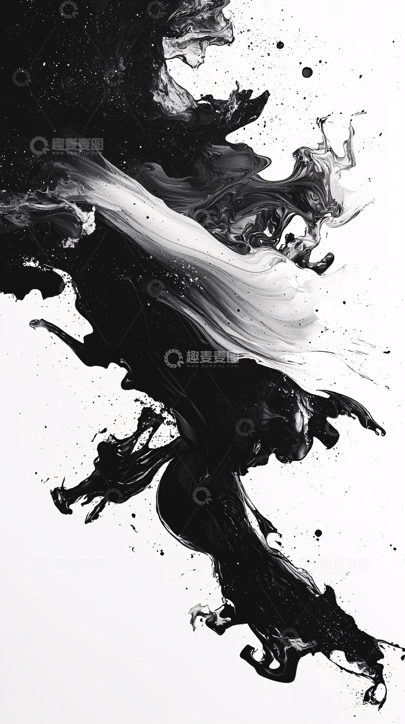 高清大图下载【趣麦麦图】黑白抽象画