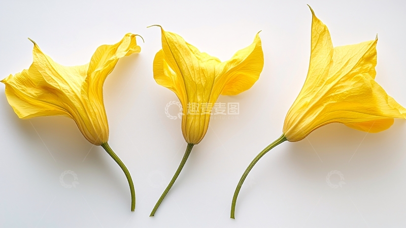 高清大图下载【趣麦麦图】三朵黄色南瓜花
