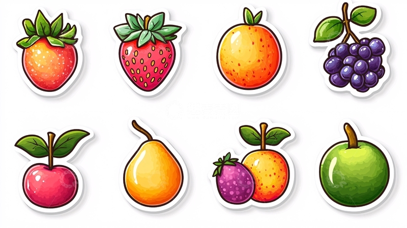 高清大图下载【趣麦麦图】卡通水果贴纸