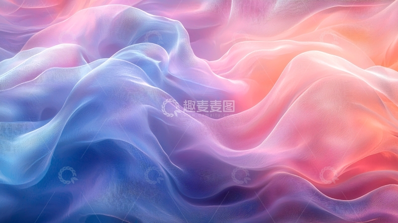 高清大图下载【趣麦麦图】梦幻多彩飘逸丝绸质感