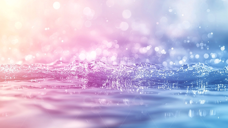 高清大图下载【趣麦麦图】梦幻彩虹水滴背景