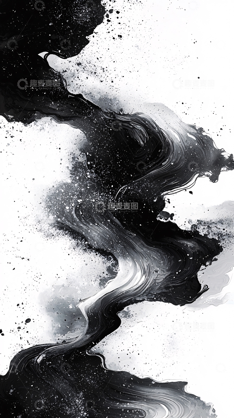 高清大图下载【趣麦麦图】黑白水墨画