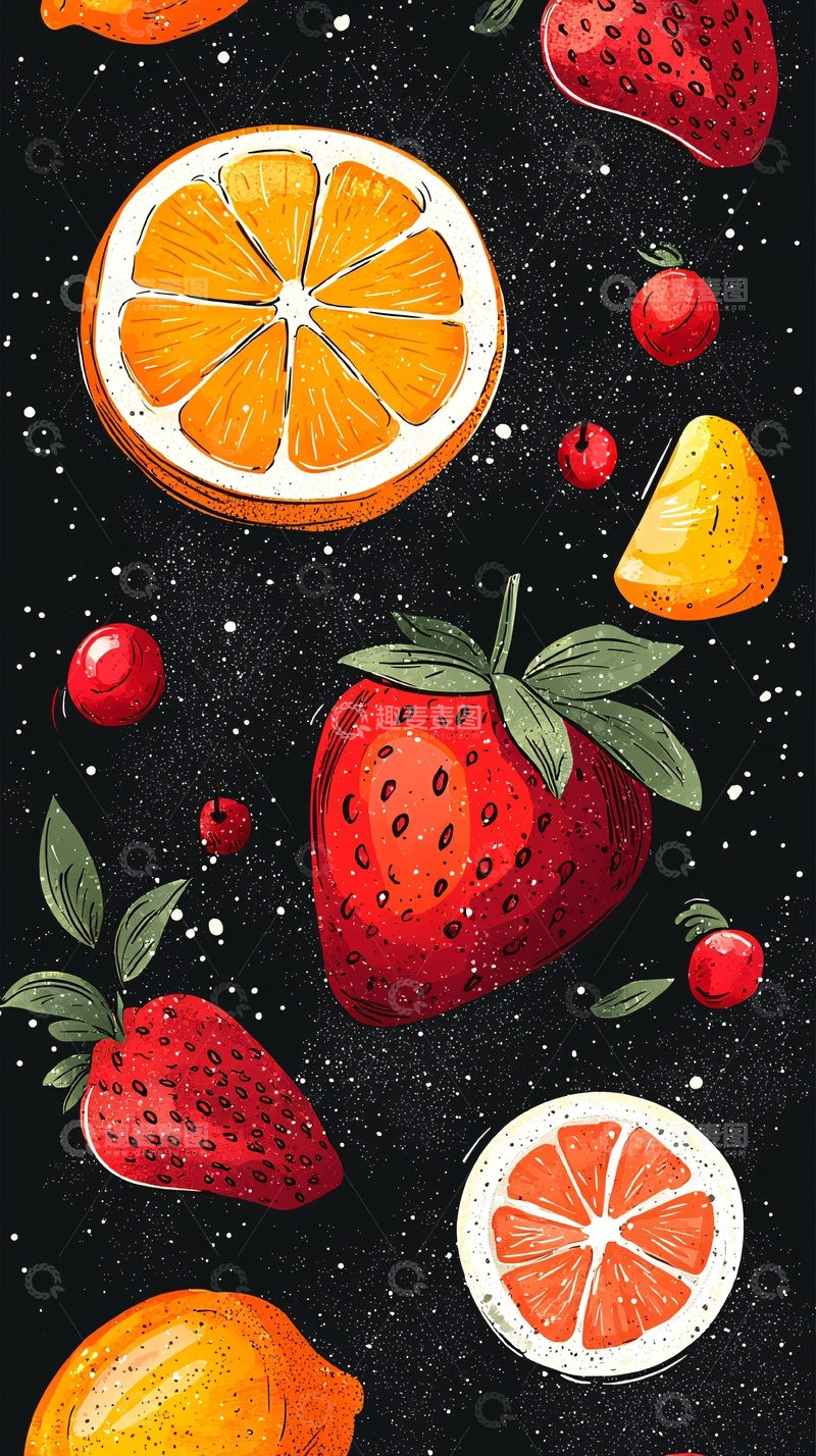 高清大图下载【趣麦麦图】水果手绘图