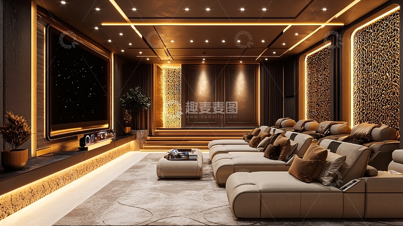高清大图下载【趣麦麦图】高端私人影院设计
