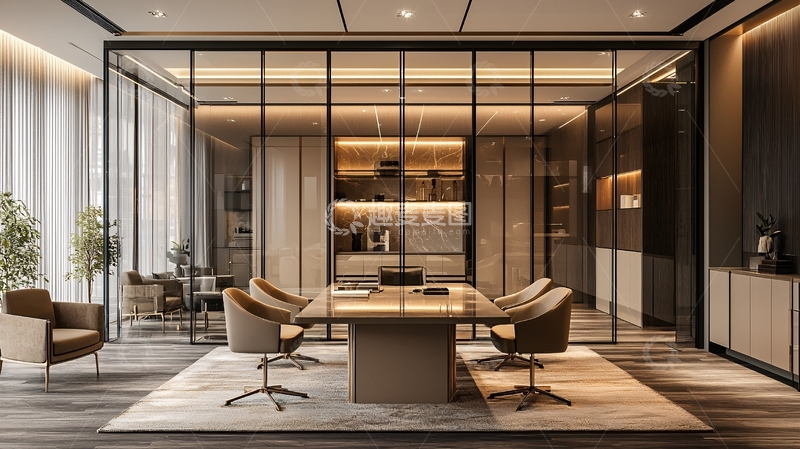 高清大图下载【趣麦麦图】现代轻奢商务办公空间