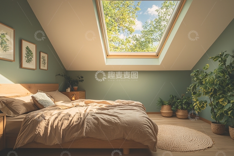 高清大图下载【趣麦麦图】阁楼卧室