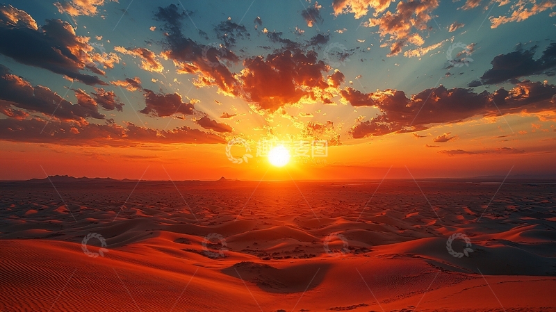 高清大图下载【趣麦麦图】沙漠日落