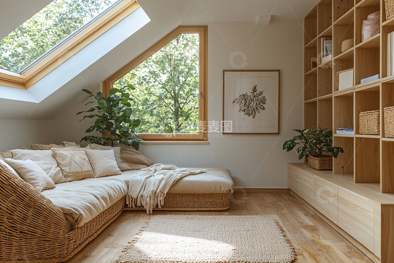 高清大图下载【趣麦麦图】阁楼休闲区温馨设计