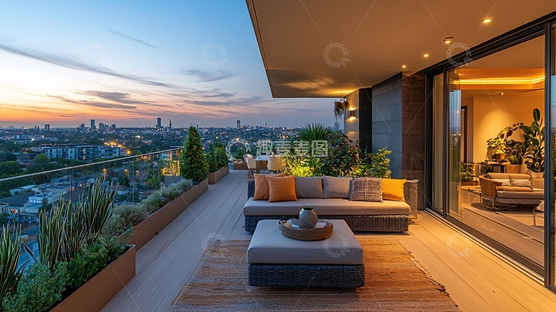 高清大图下载【趣麦麦图】夜景阳台62