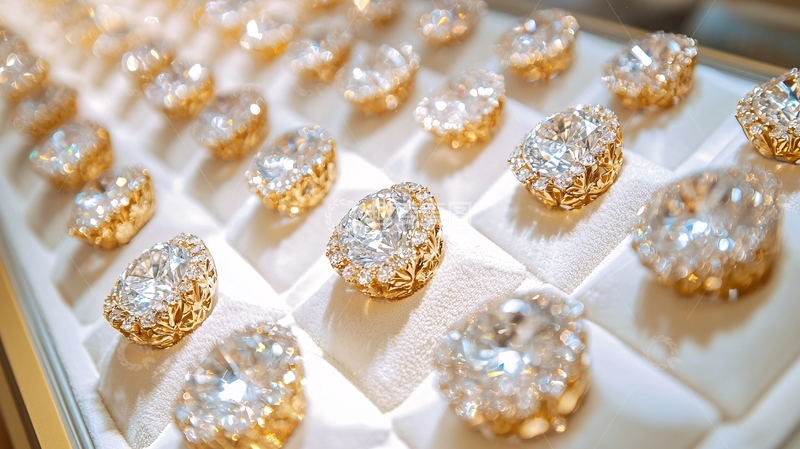 高清大图下载【趣麦麦图】奢华璀璨的黄金钻石耳环