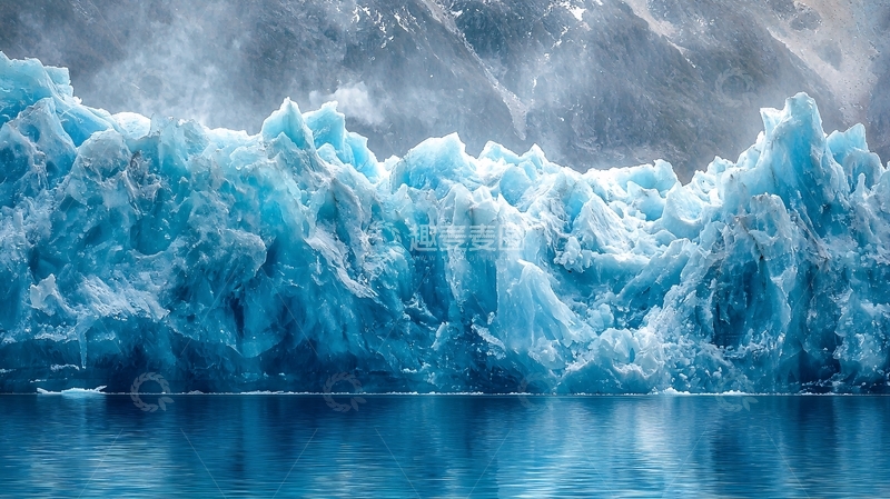 高清大图下载【趣麦麦图】冰川的蓝色纹理