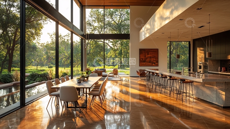 高清大图下载【趣麦麦图】现代简约落地窗别墅